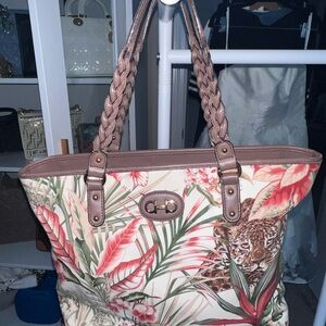 Salvatore Ferragamo Tropical Leopard Print Tote